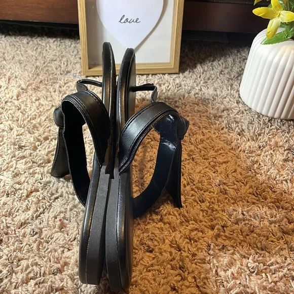 NWOT SAM & LIBBY TIA BOW BLK SLIDE SQ TOE SZ 10 cushion insoles Great Condition - Picture 8 of 11